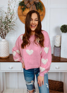 Happiness Trails Boutique - Pink Heart Sweater