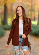Happiness Trails Boutique - Dark brown knit cardigan