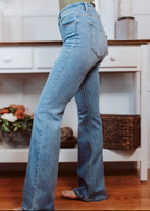 Happiness Trails Boutique - Risen jeans high rise medium wash flare