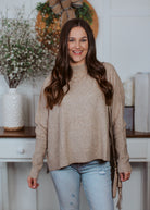 Happiness Trails Boutique - Taupe knit sweater