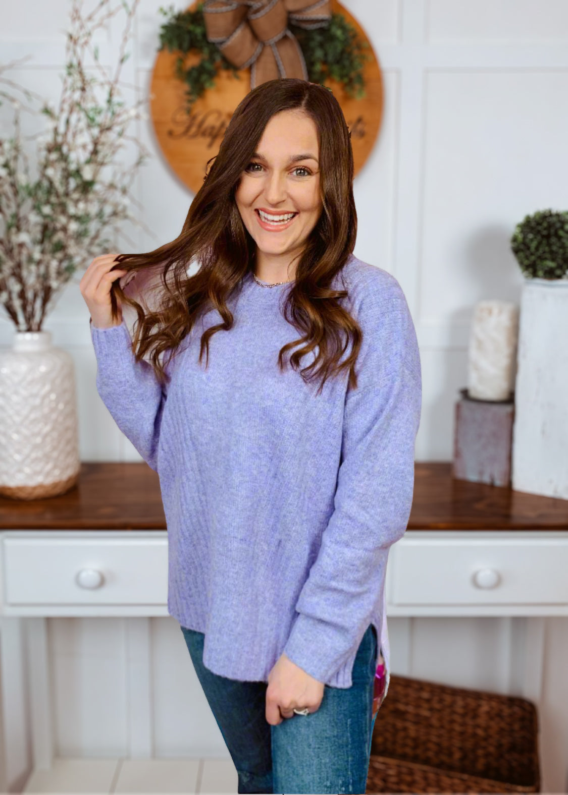 Happiness Trails Boutique - Lavender Knit Sweater