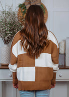 Happiness Trails Boutique - Camel and ivory color block sweater