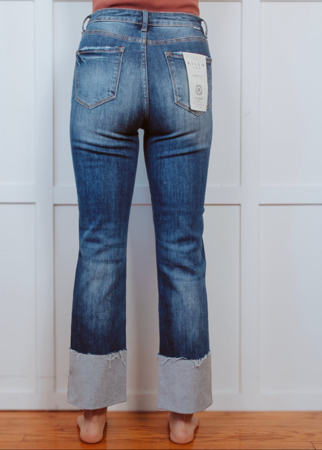 Happiness Trails Boutique - Risen jeans high rise dark denim with distressing