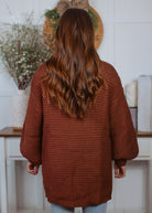 Happiness Trails Boutique - Brown chunky cable knit cardigan