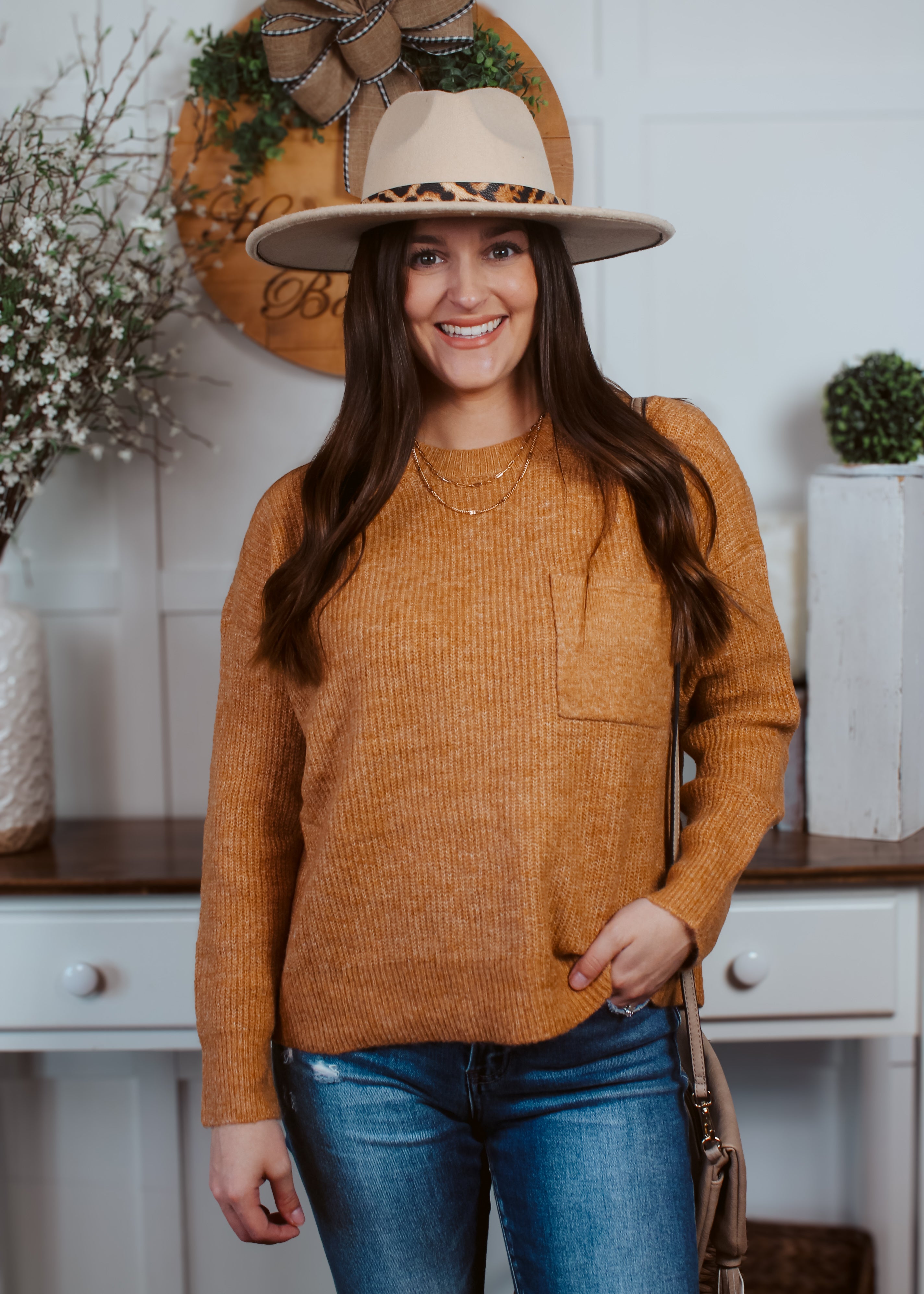 Happiness Trails Boutique - Honey knit sweater