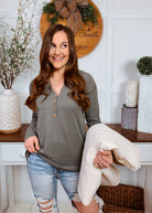 Happiness Trails Boutique - Olive Long Sleeve Top