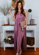 Happiness Trails Boutique Burgundy babydoll maxi dress