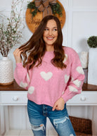 Happiness Trails Boutique - Pink Heart Sweater