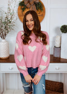 Happiness Trails Boutique - Pink Heart Sweater