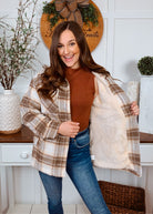 Happiness Trails Boutique - Cocoa Plaid Shacket With Wool Lining