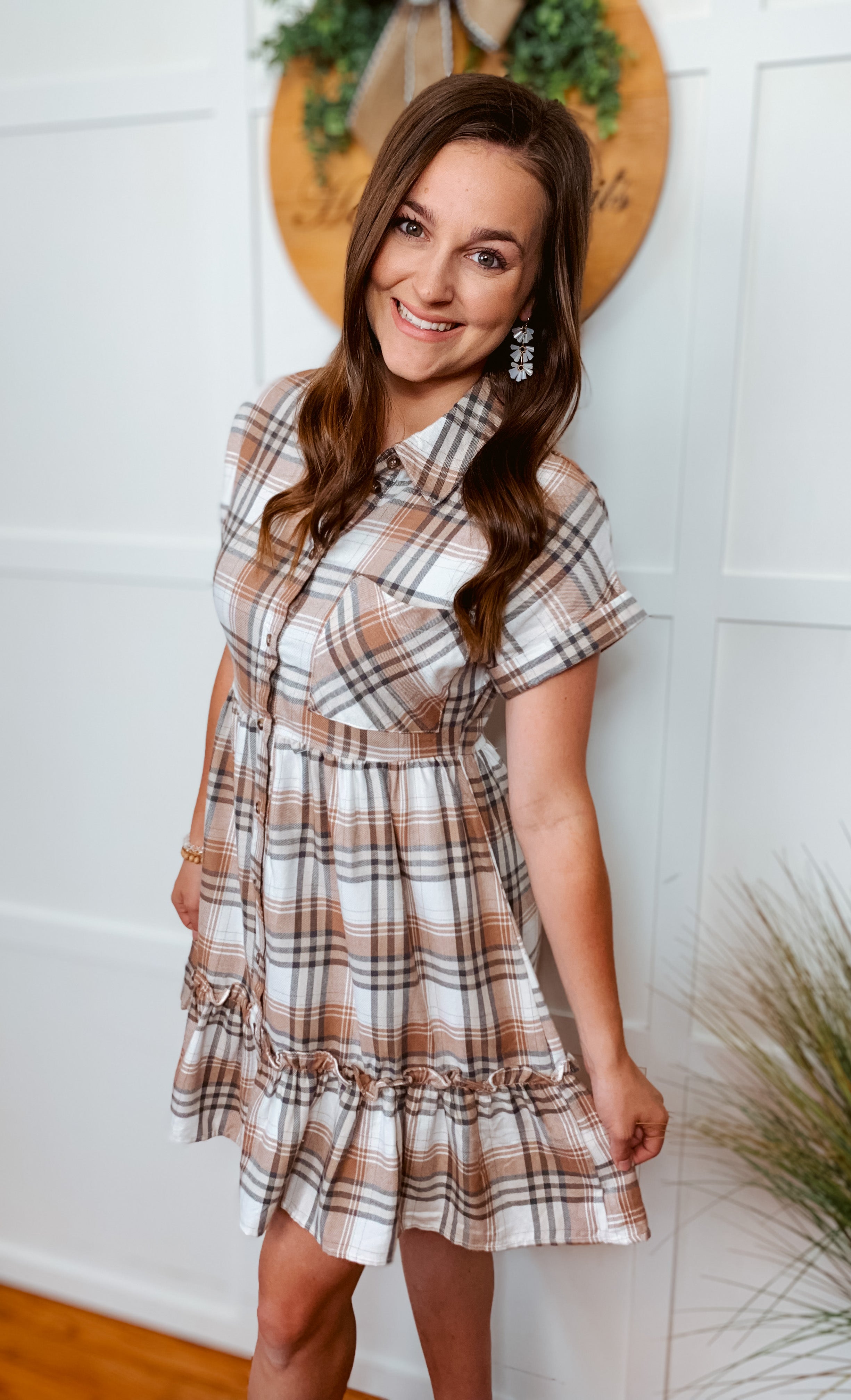 Agusta Sienna Plaid Shirt Dress – Happiness Trails Boutique LLC