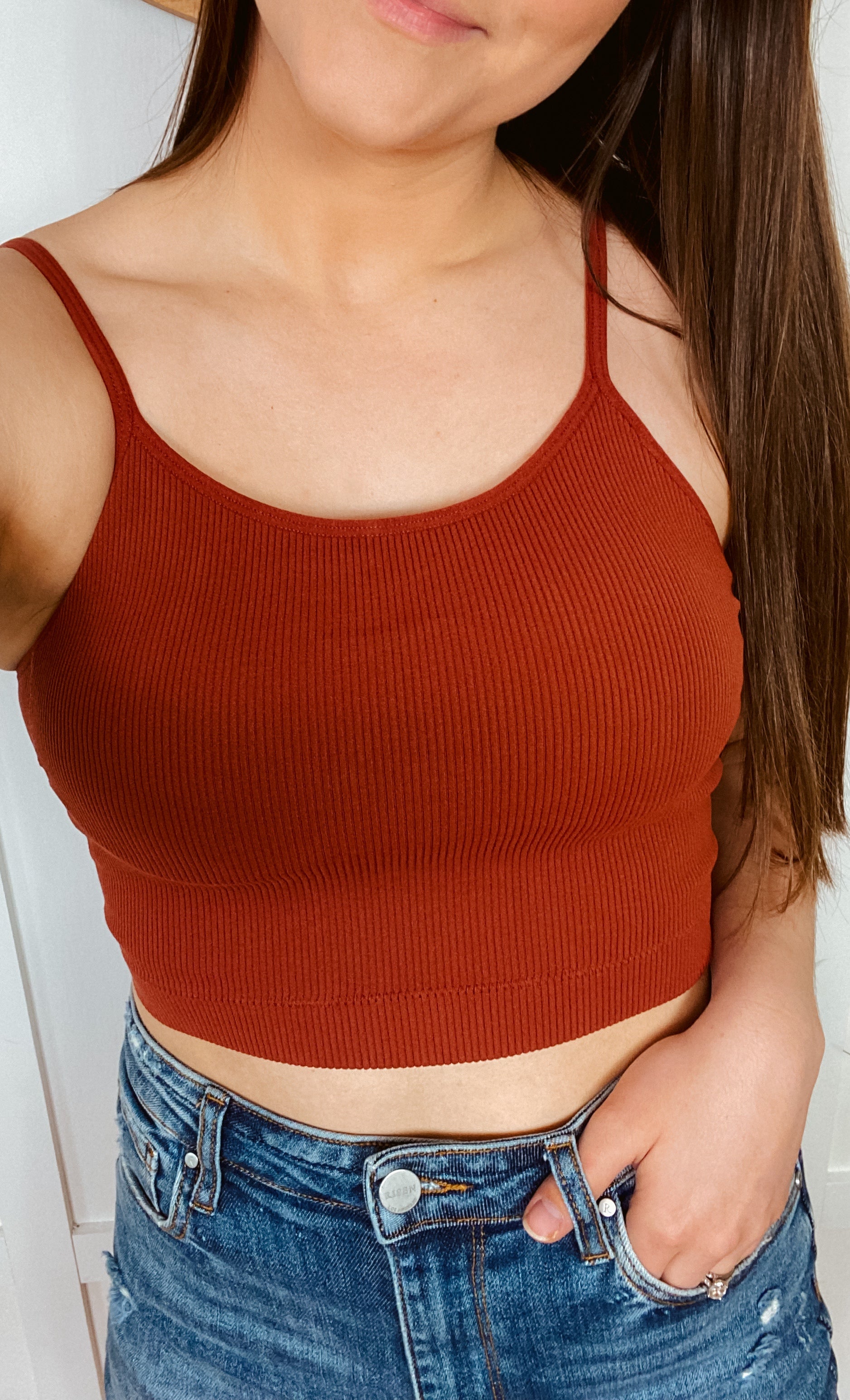 Kaya Rust Ribbed Cropped Tank Top – Happiness Trails Boutique LLC