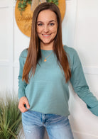 Light jade long sleeve sweater