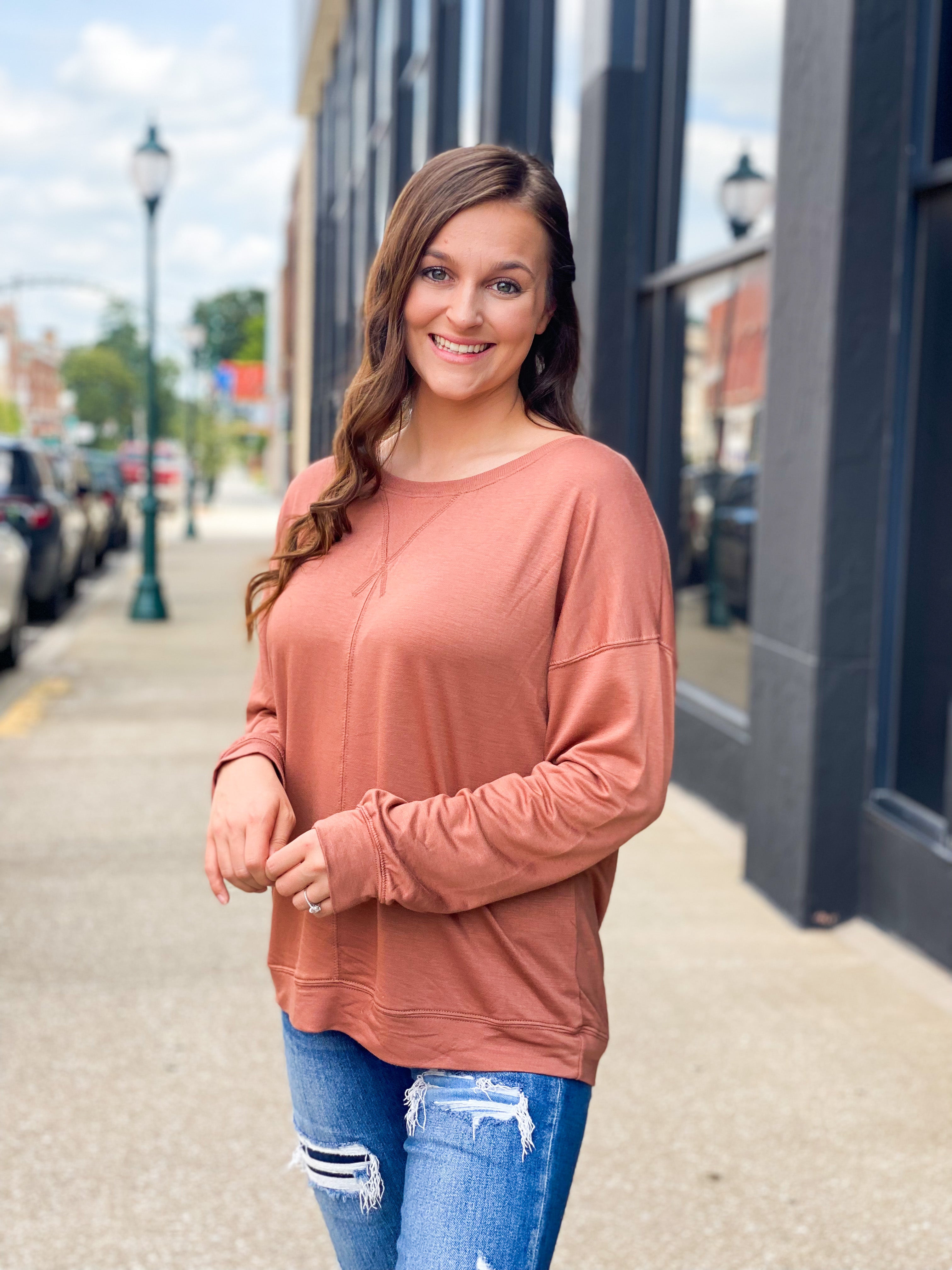 Blush long sleeve top