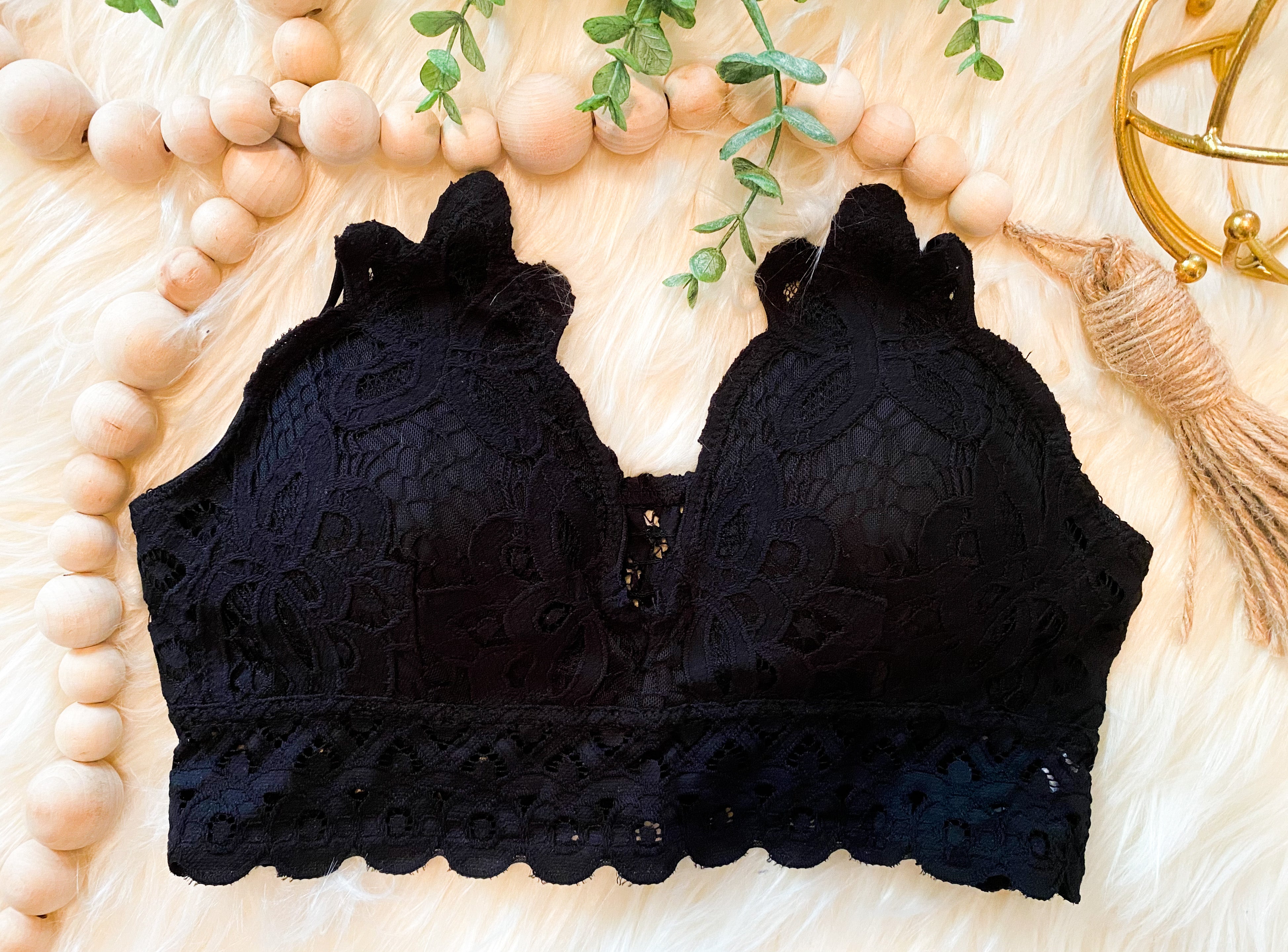 Black lace bralette