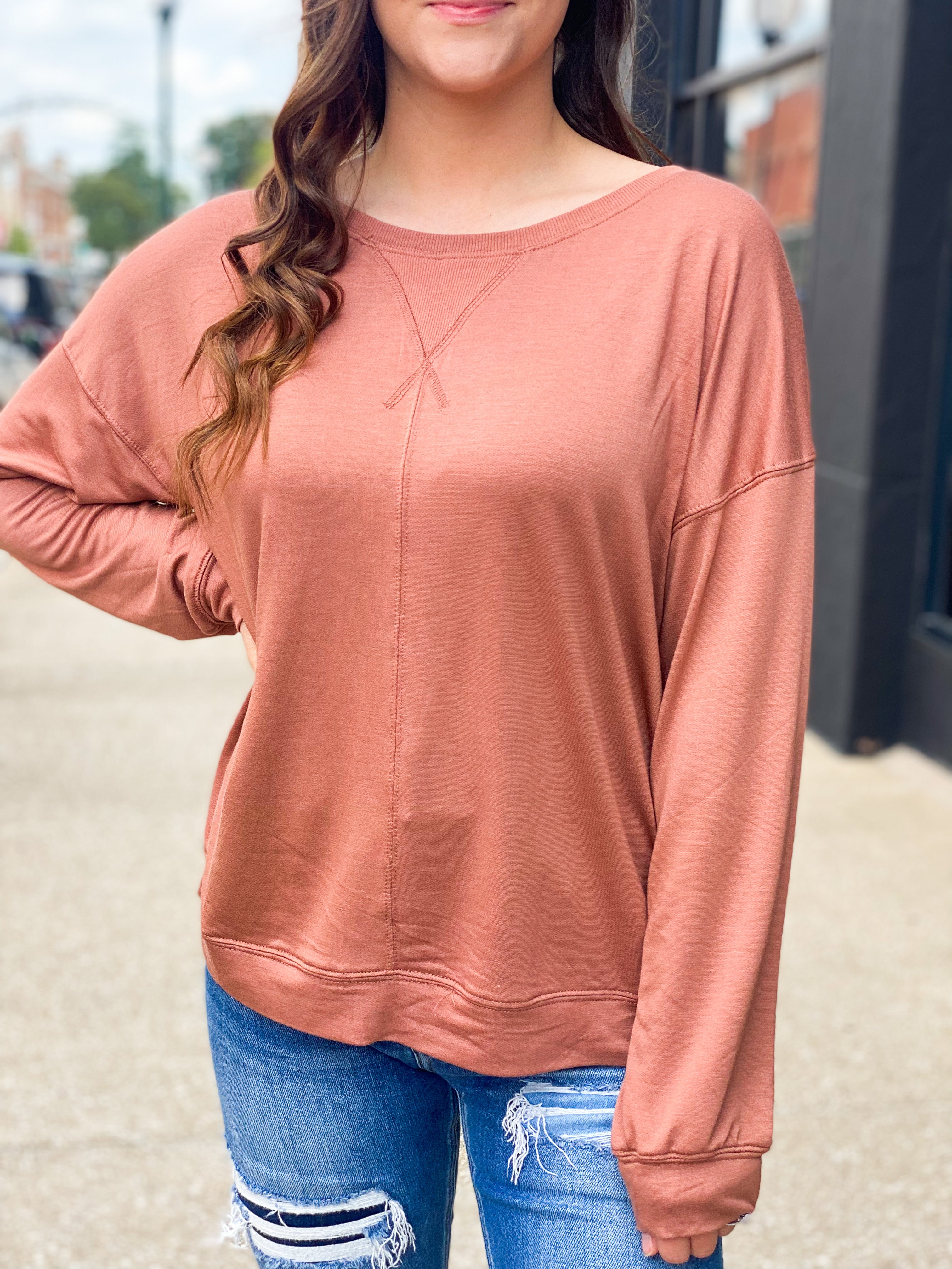 Blush long sleeve top