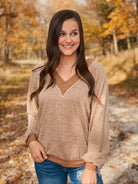 Tan long sleeve top